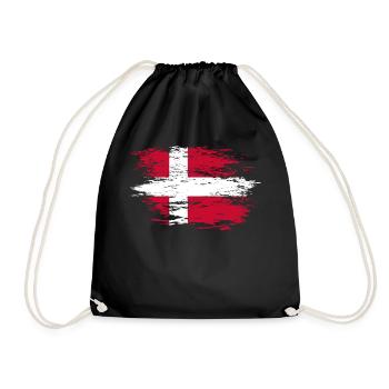 Denmark flag used - Drawstring Bag - black - Front