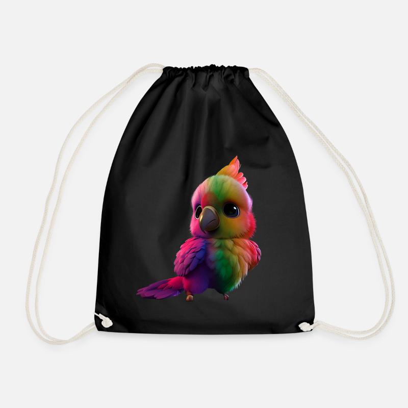 Regenbogen Papagei - Turnbeutel - Schwarz