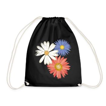 3 fleurs - Sac de sport léger - noir - Devant