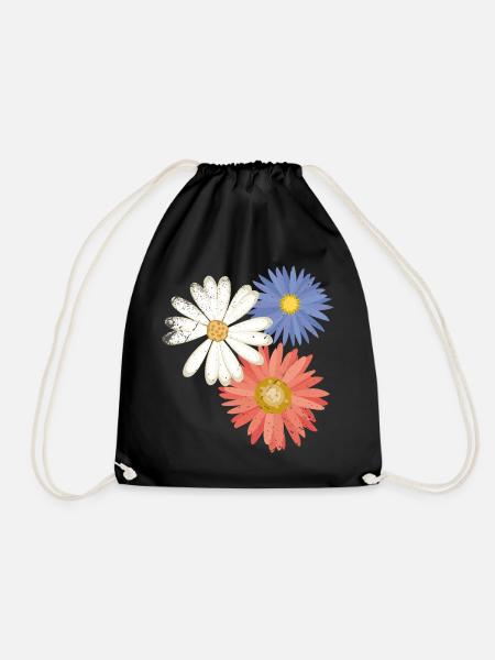 3 flowers - Turnbeutel - Schwarz