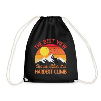 The Best View Comes After the Hardest Climb - Drawstring Bag - black - Front