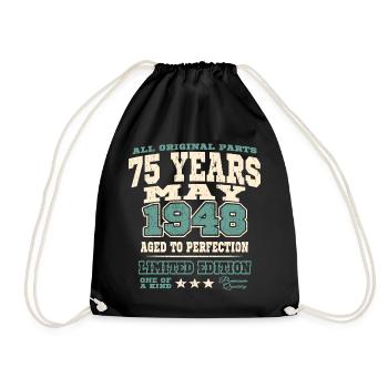 Aged to perfection may 1948 - 75 years old - Drawstring Bag - black - Front