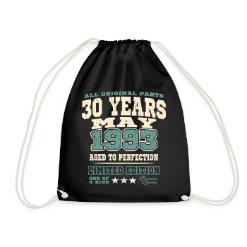 Aged to perfection may 1993 - 30 years old - Drawstring Bag - black - Front