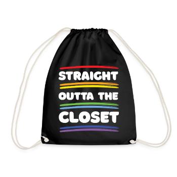 Pride Month – Straight Outta The Closet - Drawstring Bag - black - Front
