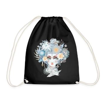Portrait de sirène dans des couleurs pastel froides - Sac de sport léger - noir - Devant