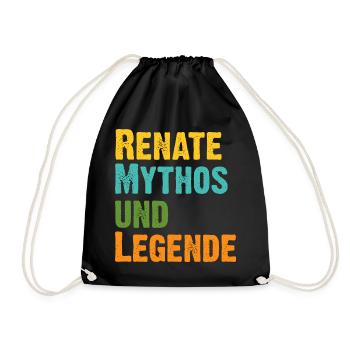 Renate, die Frau der Mythos die Legende. Vintage - Turnbeutel - Schwarz - Vorne