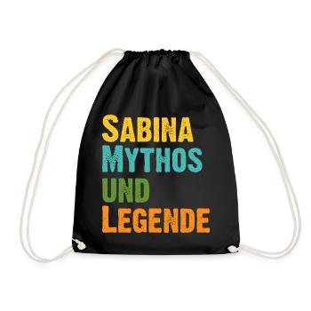 Sabina, die Frau der Mythos die Legende. Vintage - Turnbeutel - Schwarz - Vorne