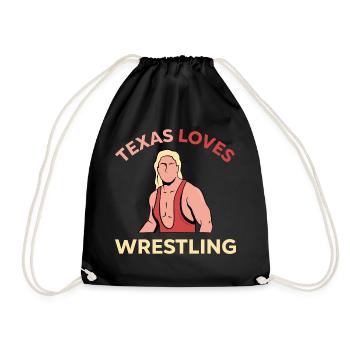 Texas wrestling design for proud Texas fans - Drawstring Bag - black - Front