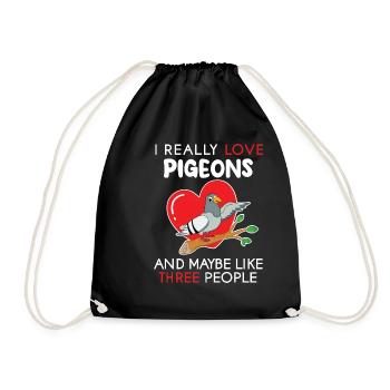 I love pigeon design for pigeon fanciers - Drawstring Bag - black - Front
