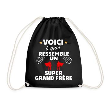 Frère Super Héros Inspirant - Sac de sport léger - noir - Devant
