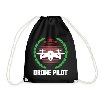 Drohnen-Pilot - Turnbeutel - Schwarz - Vorne