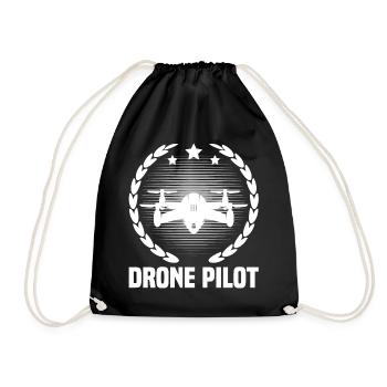 Drohnen-Pilot - Turnbeutel - Schwarz - Vorne