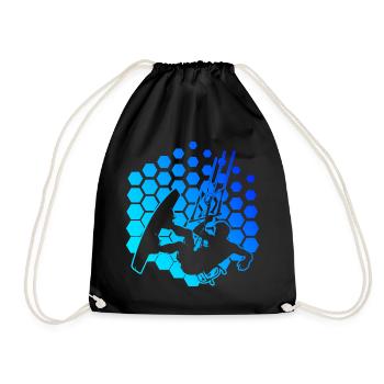 Kiten Kitesurfen Kitesurfing Kite Kitesurf - Drawstring Bag - black - Front