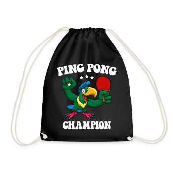 Ping Pong Champion Design Table Tennis and - Drawstring Bag - black - Front