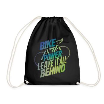 La puissance du vélo - laissez tout derrière vous - Sac de sport léger - noir - Devant