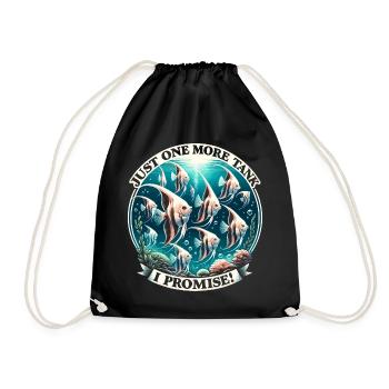 Aquarium Addiction, Aquarium Love, Angelfish - Drawstring Bag - black - Front