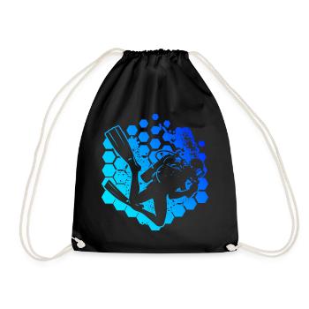 Men's Women's Diver Diving Diving Diver - Drawstring Bag - black - Front