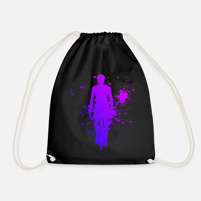 Cycling Cycling Cycling Cycling - Drawstring Bag - black