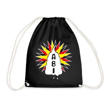 ABI mit viel Sahne, eine süsse Geschenkidee. - Turnbeutel - Schwarz - Vorne