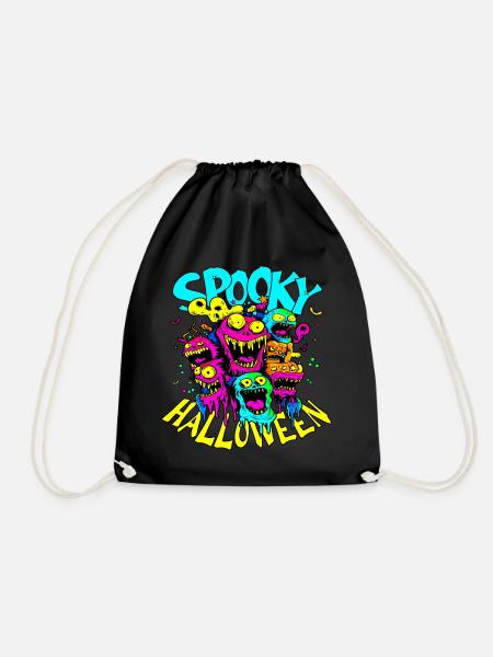 Vintage, retro „Spooky Halloween“ Design - Drawstring Bag - black