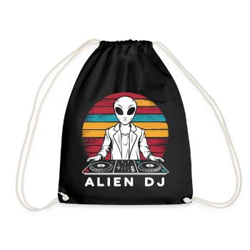 Alien DJ Vintage Coucher de soleil - Sac de sport léger - noir - Devant