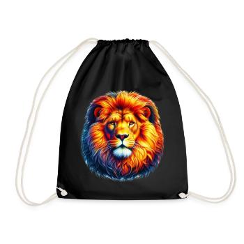 Lion - Drawstring Bag - black - Front