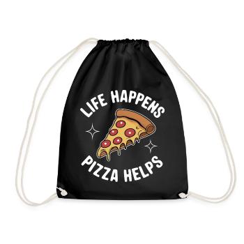 Pizza Italy Fast Food - Drawstring Bag - black - Front