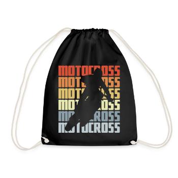 Motocross Vintage Look - Turnbeutel - Schwarz - Vorne