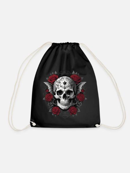 Gothic Totenkopf - Turnbeutel - Schwarz