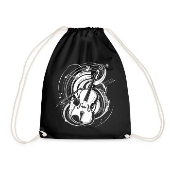 Dessin de violon - Sac de sport léger - noir - Devant