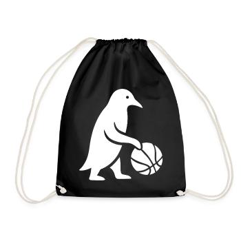 Joueur de basket-ball pingouin minimaliste - Sac de sport léger - noir - Devant