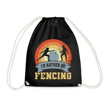 I'd Rather Be Fencing - Turnbeutel - Schwarz - Vorne
