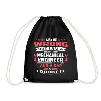 Mechanical Engineer Dad - Drawstring Bag - black - Front