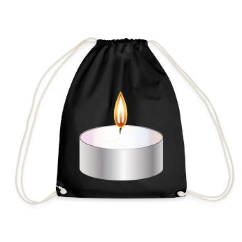 bougie chauffe-plat allumée symbole simple - Sac de sport léger - noir - Devant