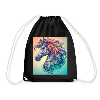 horse - Drawstring Bag - black - Front