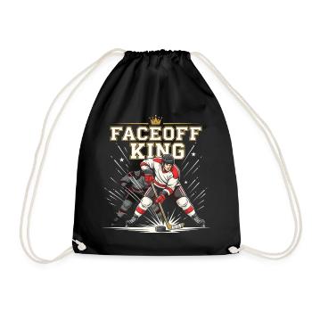 Humor Commitment Player Hockey Center - Drawstring Bag - black - Front