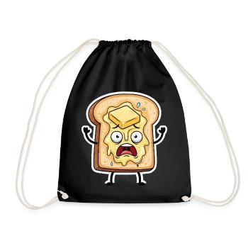 Toast mit Butter die schmilzt - Turnbeutel - Schwarz - Vorne