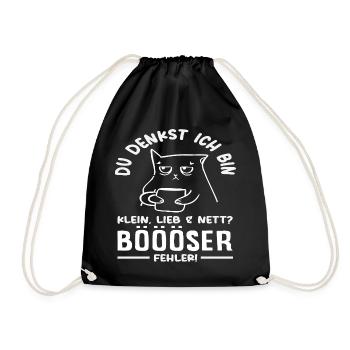Bad mistake little cat - Drawstring Bag - black - Front