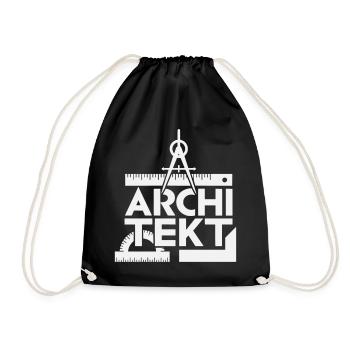 Architektur Entwurf Raster Symbolik - Turnbeutel - Schwarz - Vorne