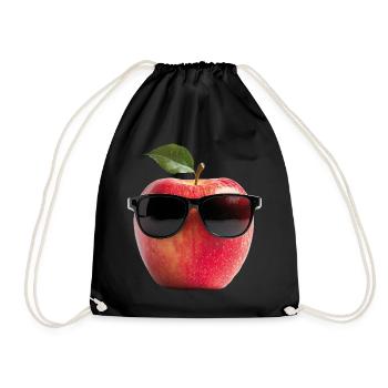 Apfel mit Sonnenbrille - Turnbeutel - Schwarz - Vorne