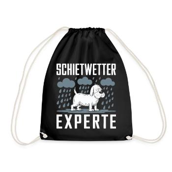 Bad weather dog expert - Drawstring Bag - black - Front