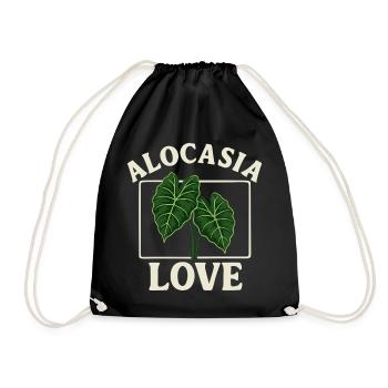 Alocasia Love - Drawstring Bag - black - Front