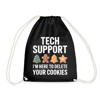 Löschung von technischen Support-Cookies - Turnbeutel - Schwarz - Vorne