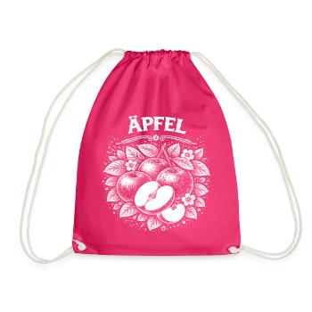 Apfelholzschnitt Botanischer Druck - Turnbeutel - Fuchsia - Vorne