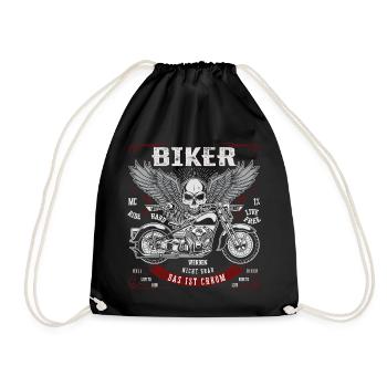 Biker werden nicht grau - Das ist Chrom - Turnbeutel - Schwarz - Vorne