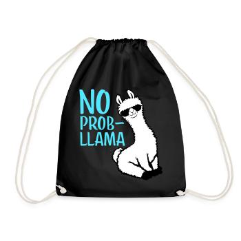 No Prob Lama Cool Sunglasses Sitting Problama - Drawstring Bag - black - Front