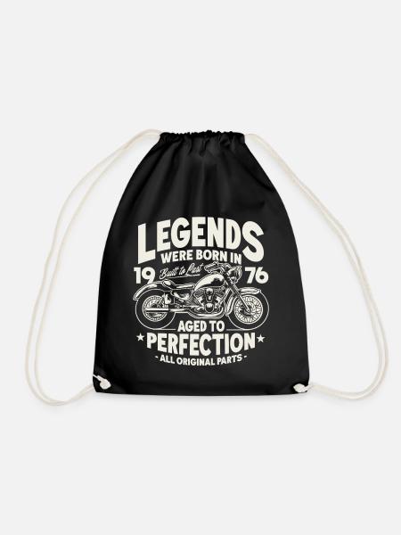 1976 Vintage Anniversaire Moto Cadeau - Sac de sport léger - noir