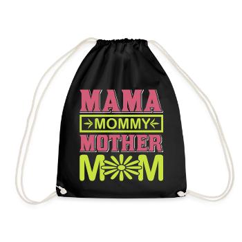 Mama Mama Mama Mama süßes Mutterschaftsgeschenk-Hemd - Turnbeutel - Schwarz - Vorne