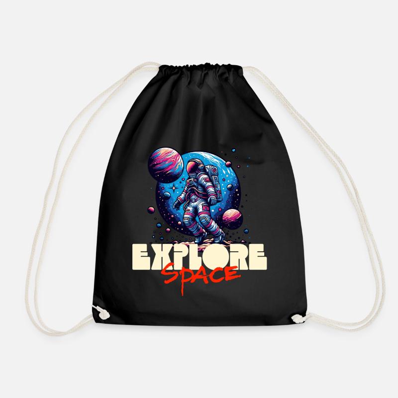 Explore Space Astronaut - Drawstring Bag - black