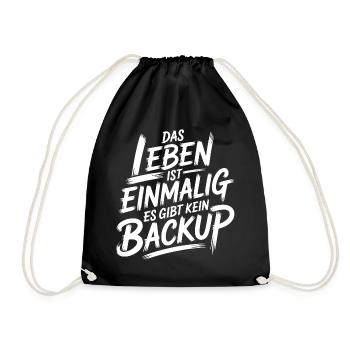 Leben ohne Backup - Turnbeutel - Schwarz - Vorne